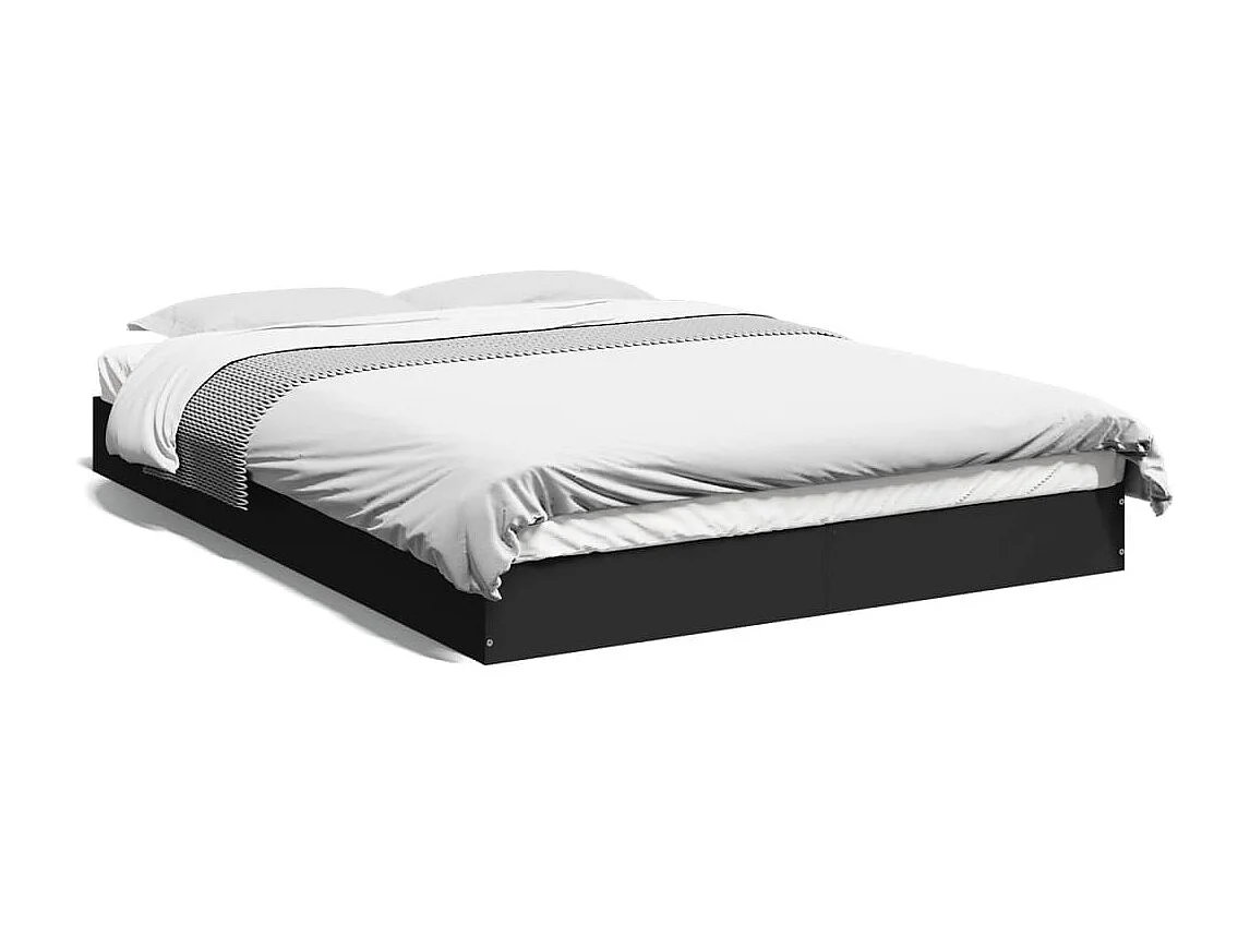 Cadre de lit sans matelas noir 120x190 cm bois d'ingénierie