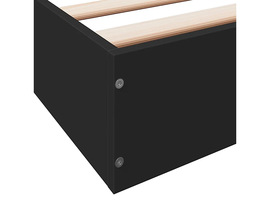 Cadre de lit sans matelas noir 120x190 cm bois d'ingénierie