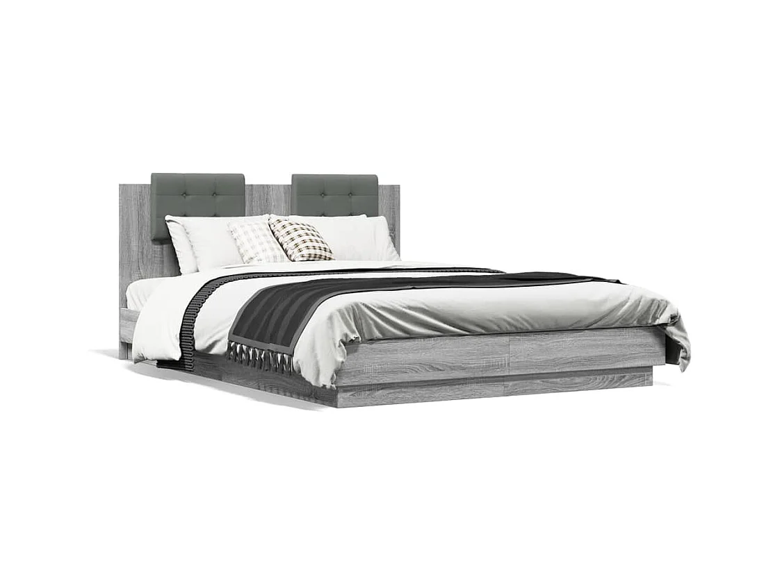 Cadre de lit sans matelas sonoma gris 120x200 cm