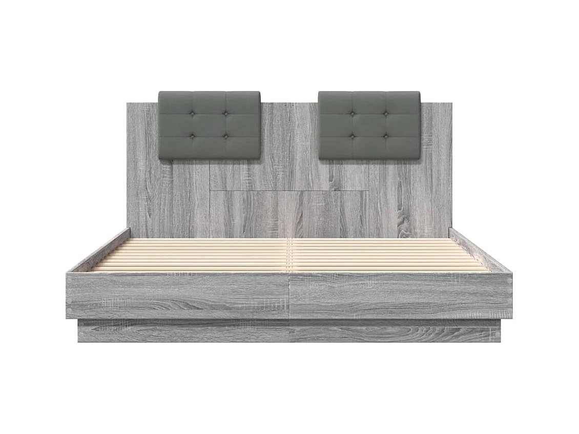 Cadre de lit sans matelas sonoma gris 120x200 cm