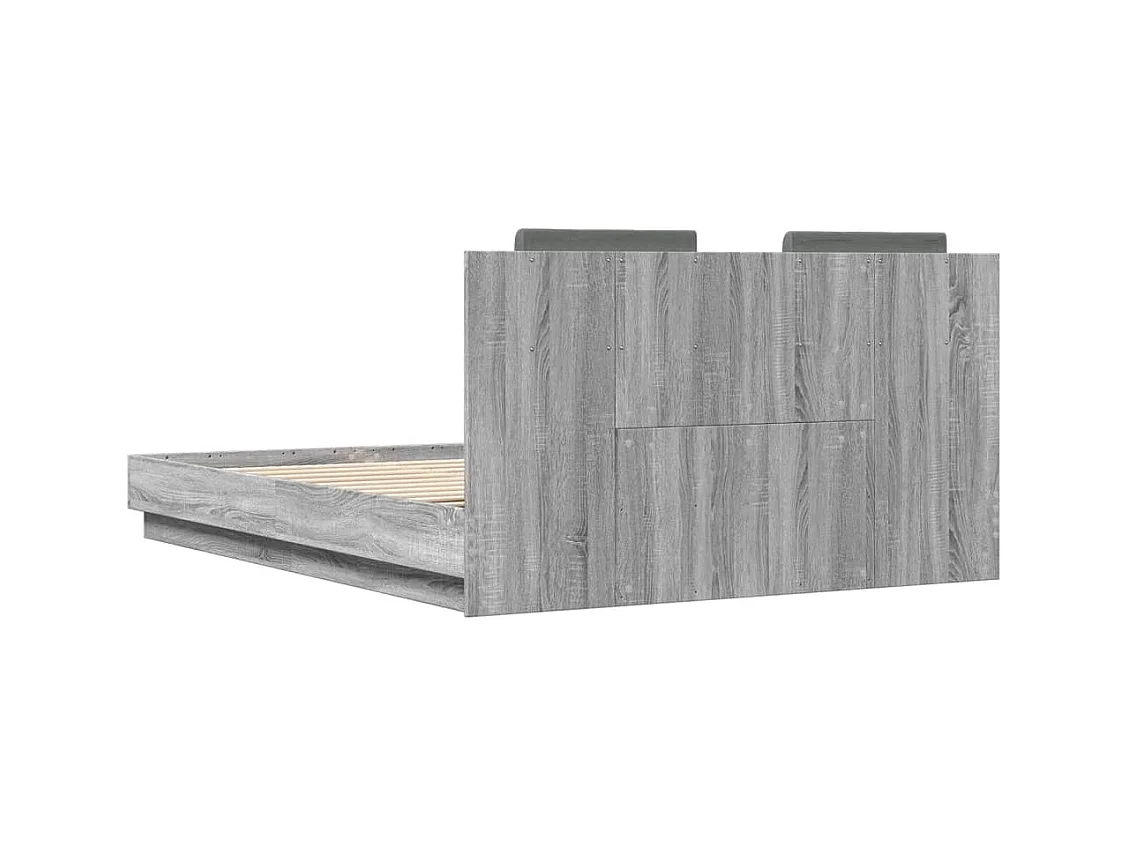 Cadre de lit sans matelas sonoma gris 120x200 cm