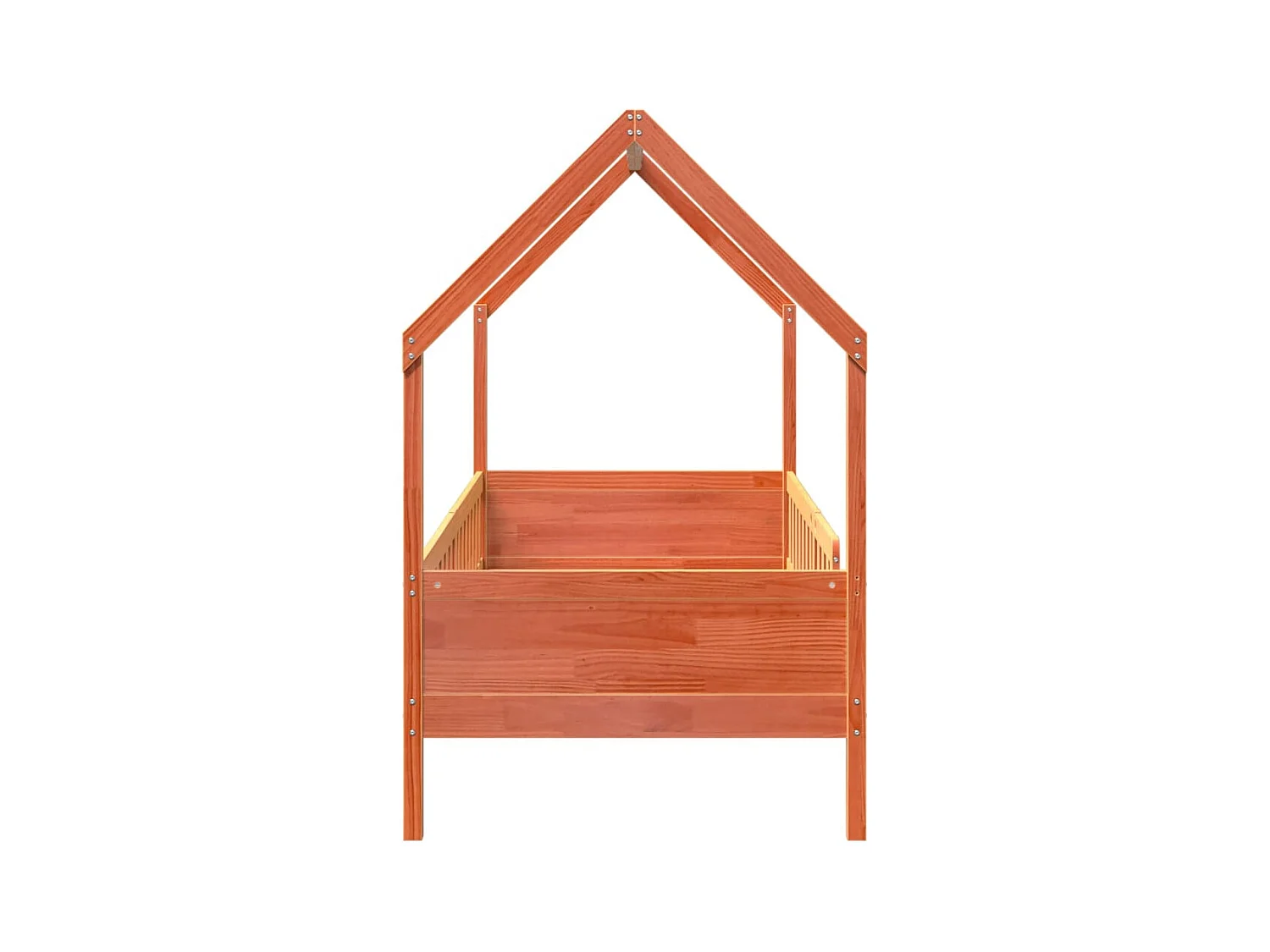 Giroletto Casetta Bambini Marrone Cera 80x200 cm Massello Pino