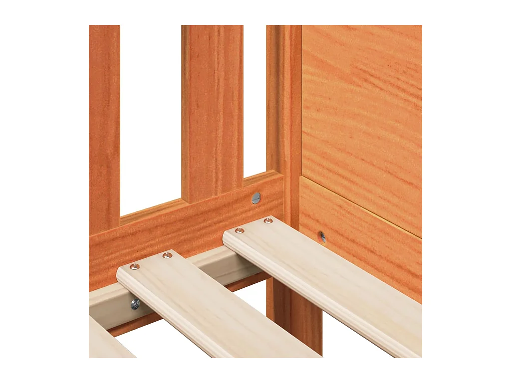 Giroletto Casetta Bambini Marrone Cera 80x200 cm Massello Pino