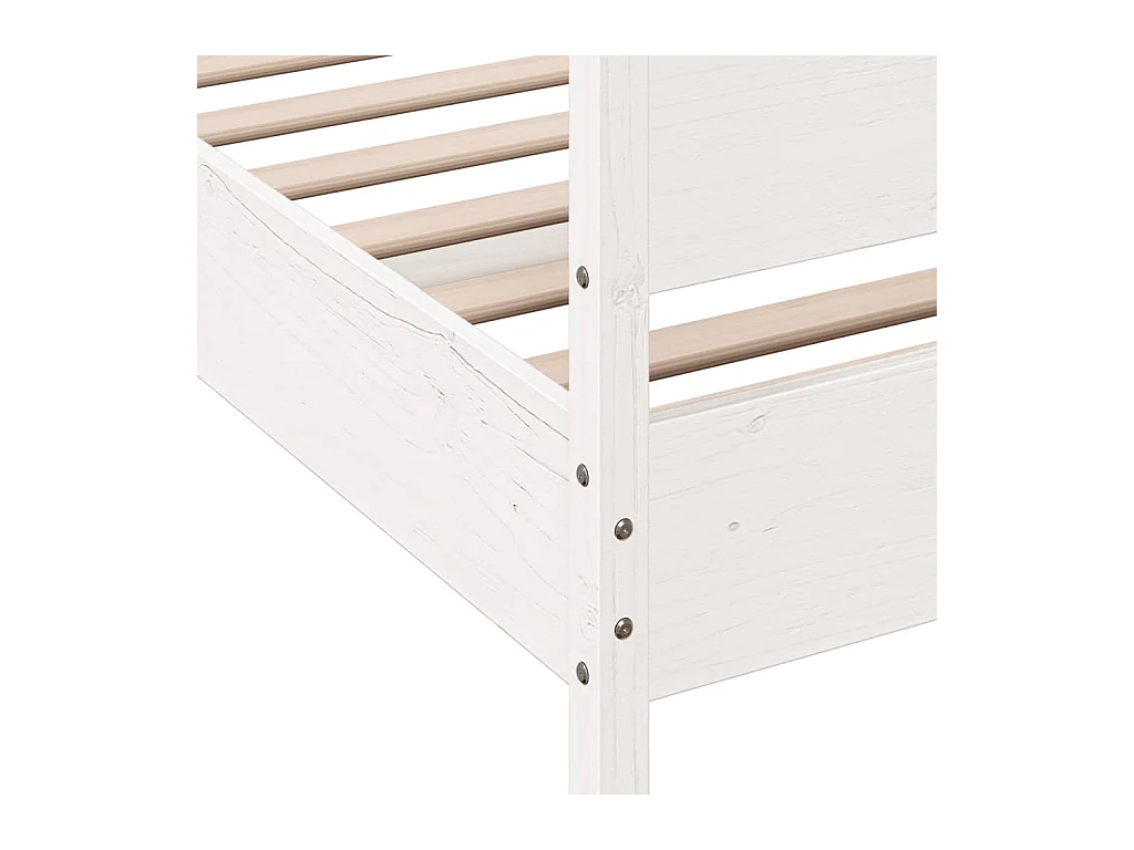 Cama sem colchão 180x200 cm madeira de pinho maciça branco