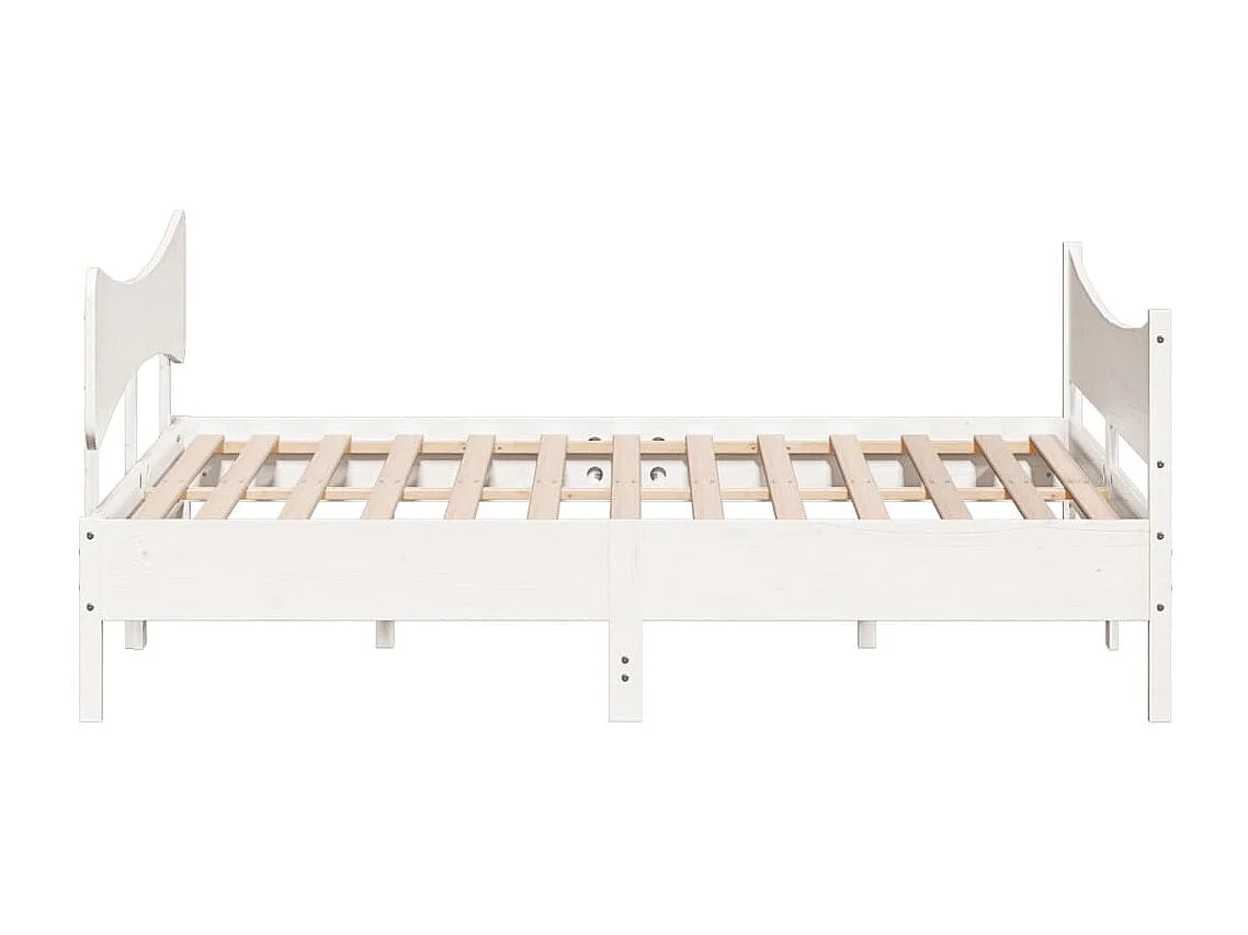 Cadre de lit sans matelas blanc 180x200 cm bois massif de pin