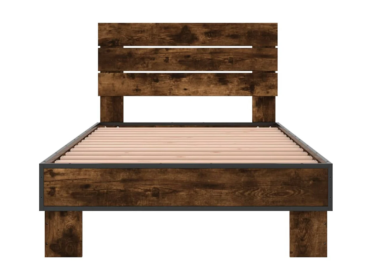 Cadre de lit sans matelas chêne fumé 90x200 cm