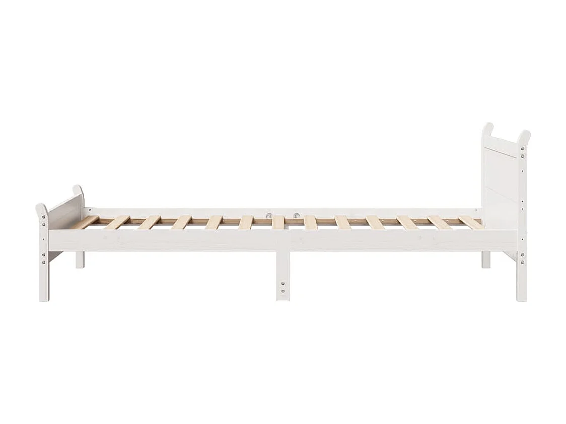 Cadre de lit sans matelas blanc 75x190 cm bois de pin massif