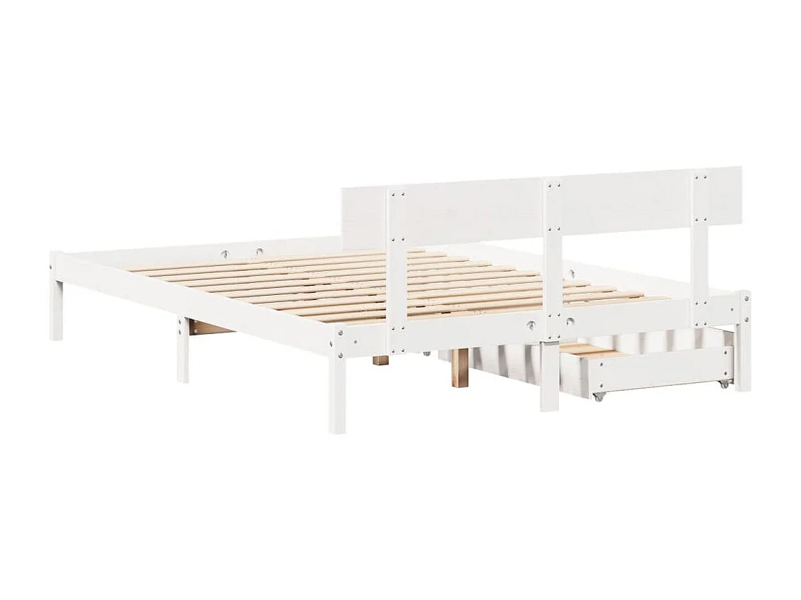 Estructura de cama sin colchón madera de pino blanca 150x200 cm