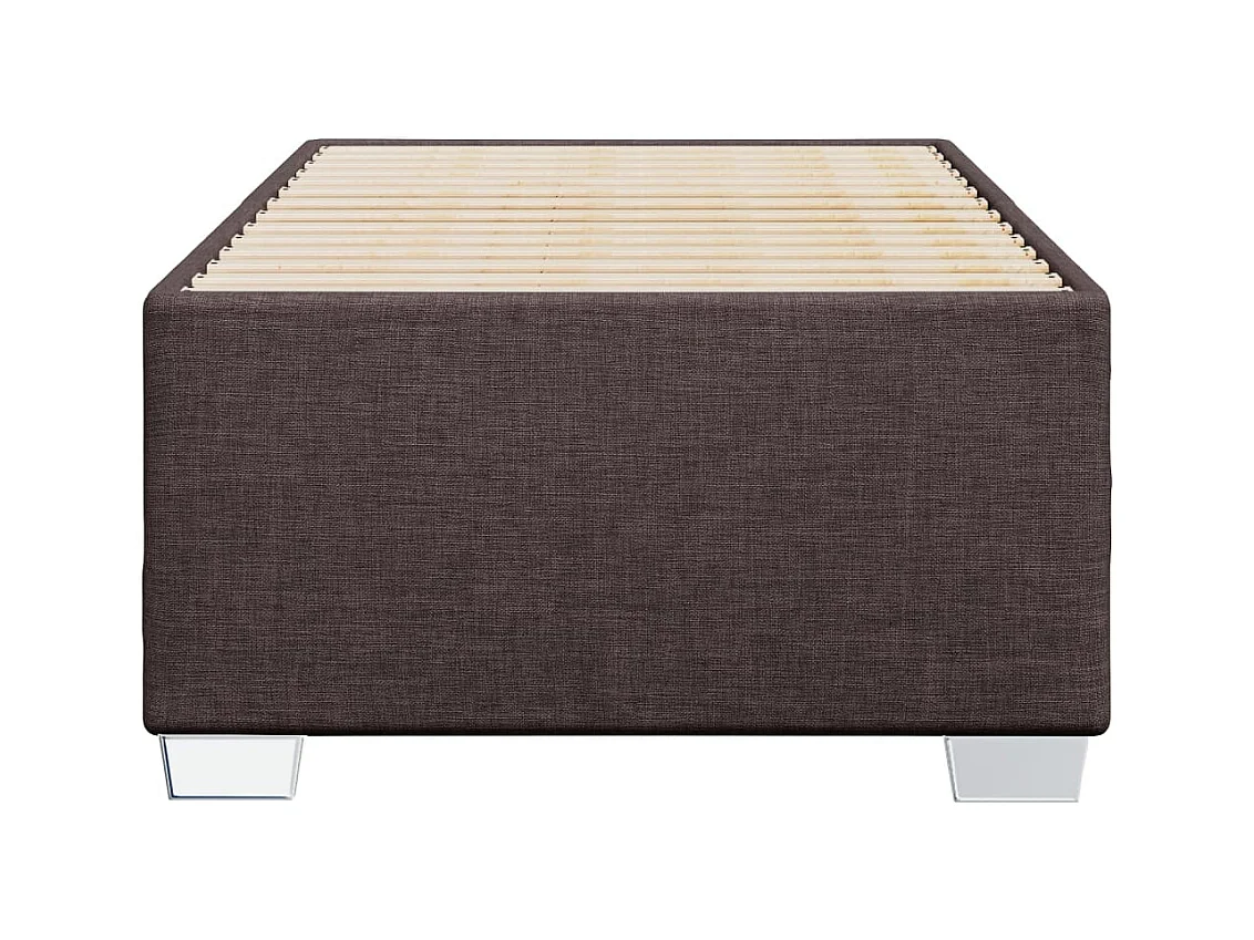 Cadre de lit sans matelas marron foncé 100x200 cm tissu