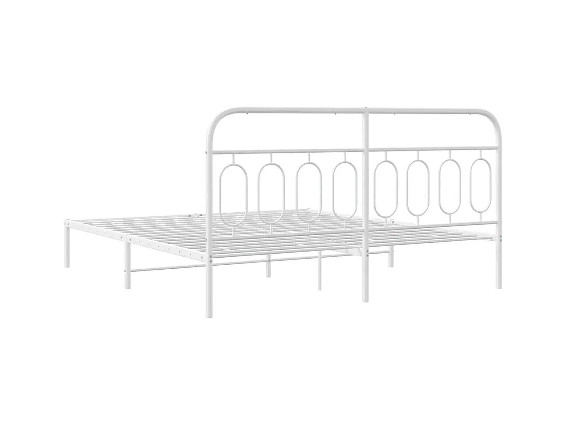 Giroletto con Testiera Metallo Bianco 180x200 cm