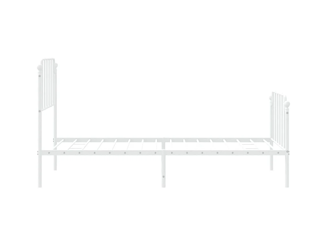 Giroletto con Testiera e Pediera Metallo Bianco 90x190 cm