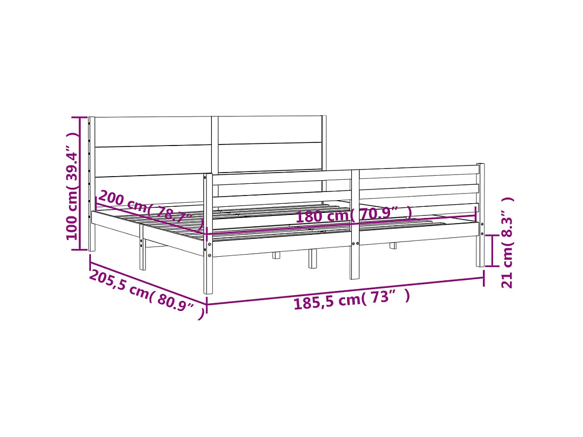 Giroletto con Testiera e Pediera Metallo Bianco 90x190 cm