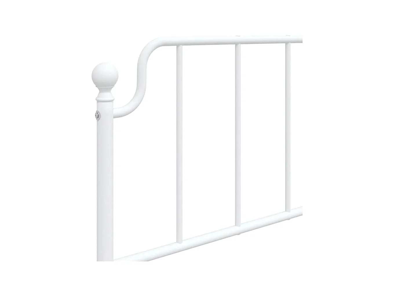 Cadre de lit métal sans matelas avec pied de lit blanc 90x190cm