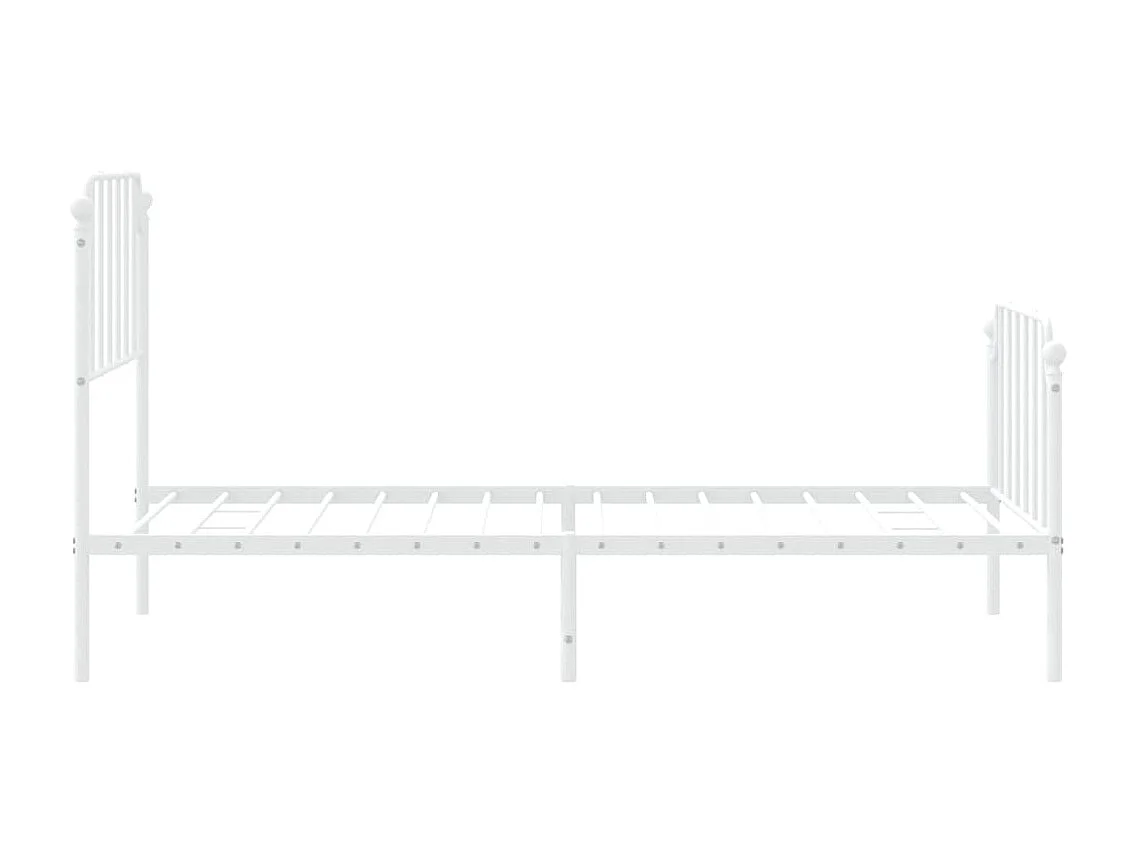 Giroletto con Testiera e Pediera Metallo Bianco 90x190 cm