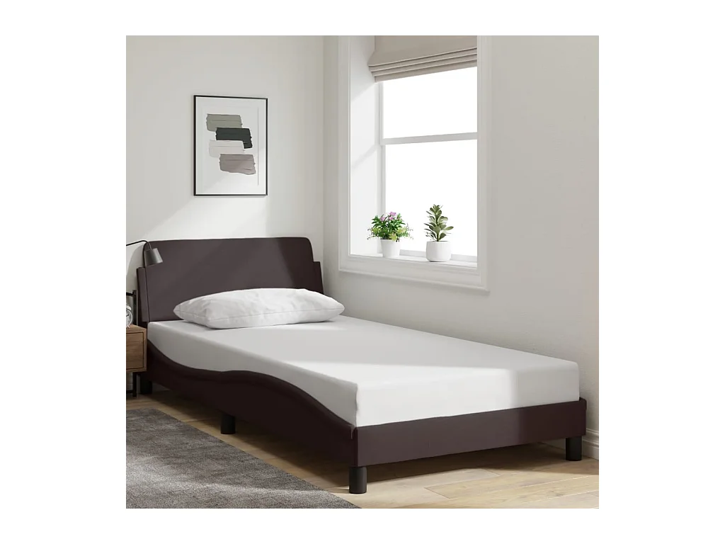 Giroletto senza Materasso Marrone Scuro 100x200 cm Tessuto