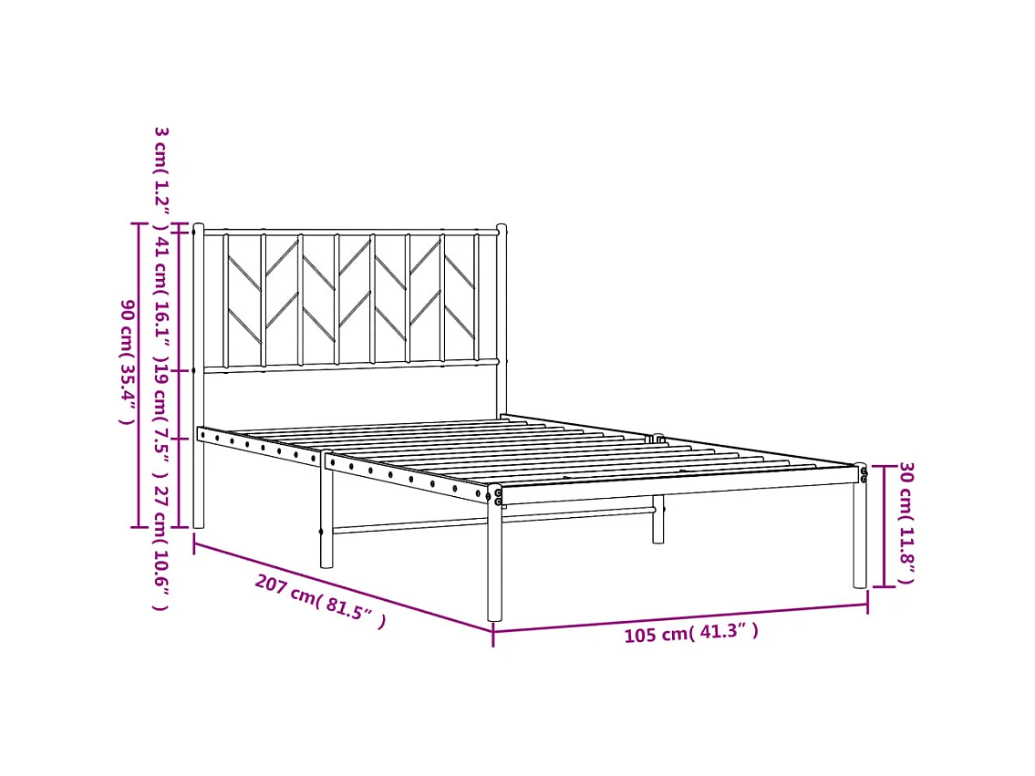 Giroletto senza Materasso Marrone Scuro 100x200 cm Tessuto