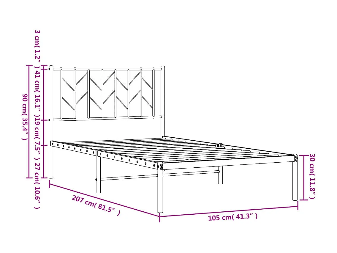 Estructura de cama sin colchón tela marrón oscuro 100x200 cm