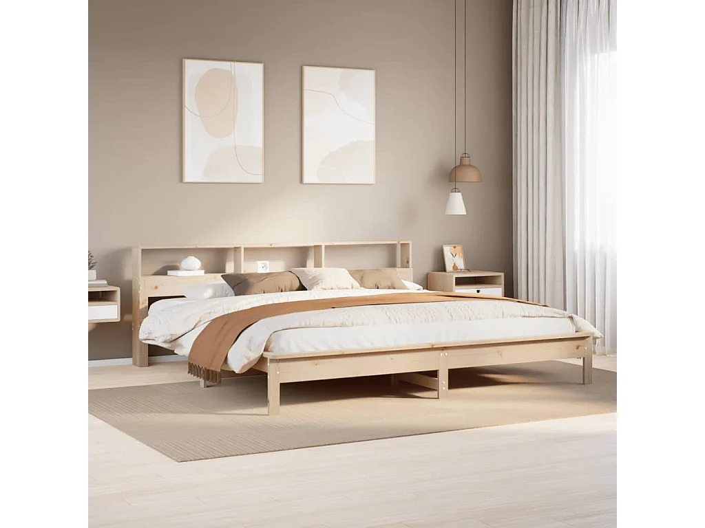 Cadre de lit sans matelas 180x200 cm bois massif de pin