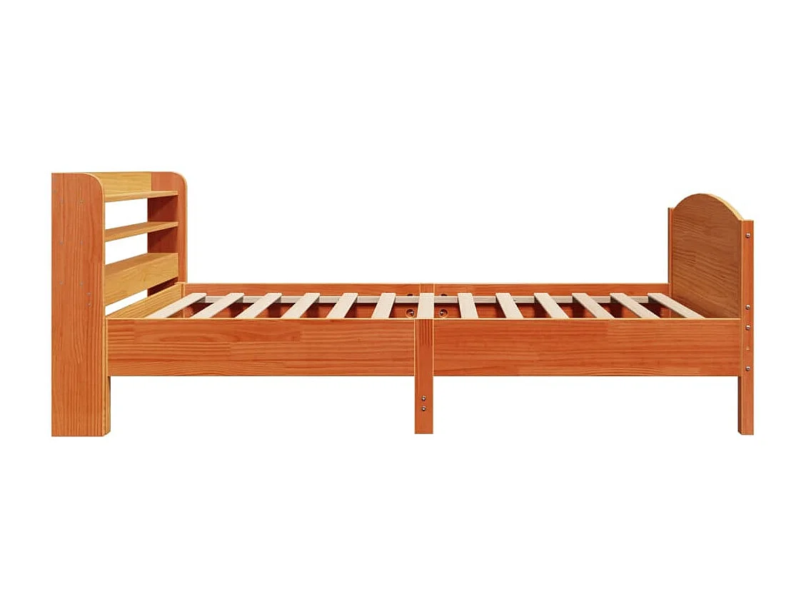 Cadre de lit sans matelas cire marron 100x200cm bois pin massif