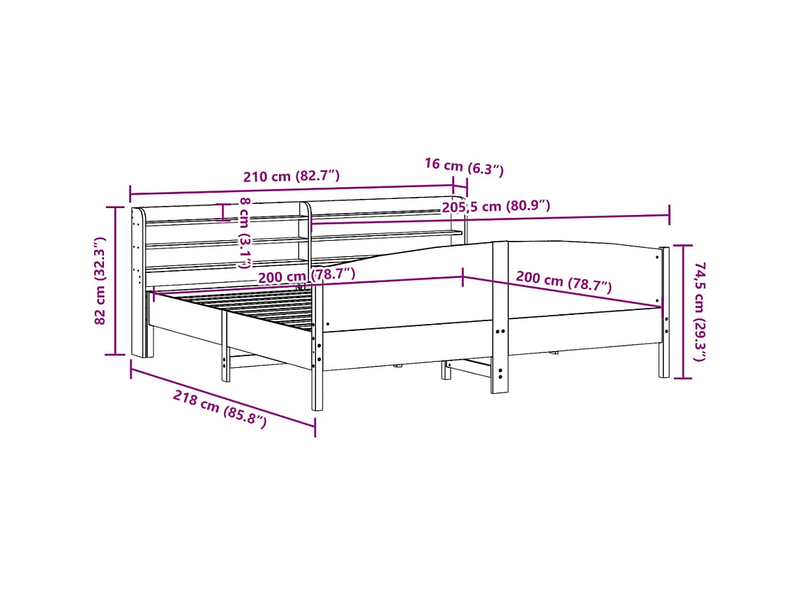 Cama con forma de casa de niños madera maciza de pino 80x200 cm