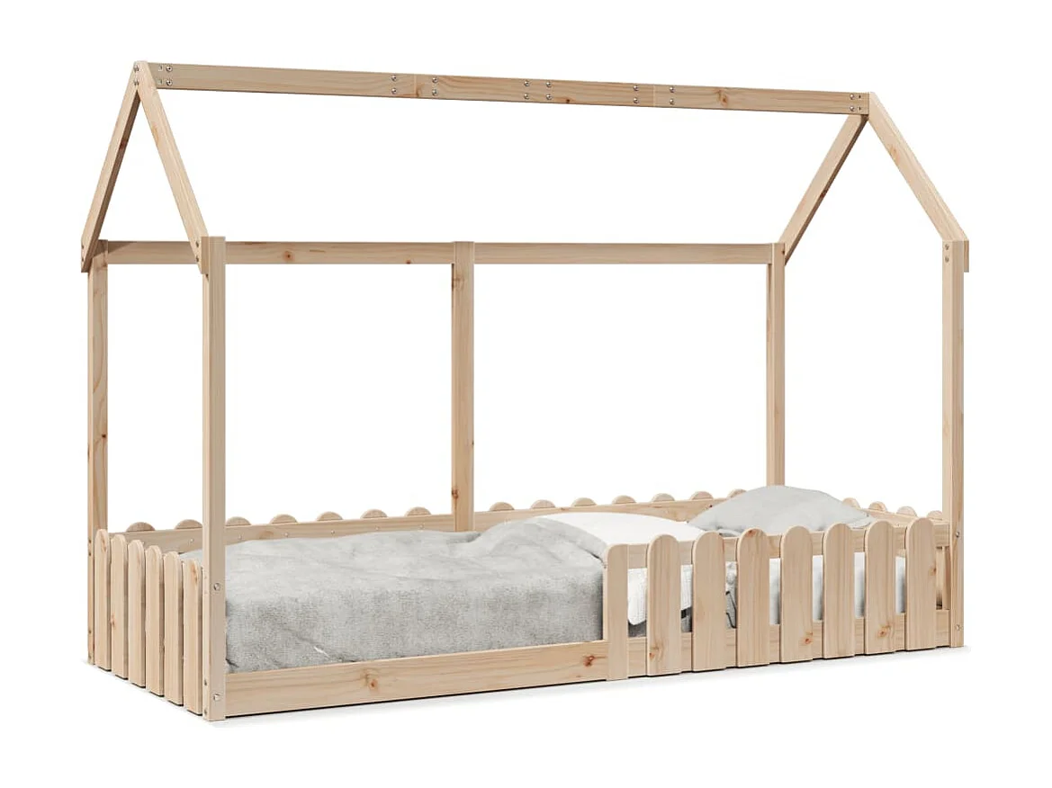 Giroletto Casetta per Bambini 80x200 cm Legno Massello di Pino