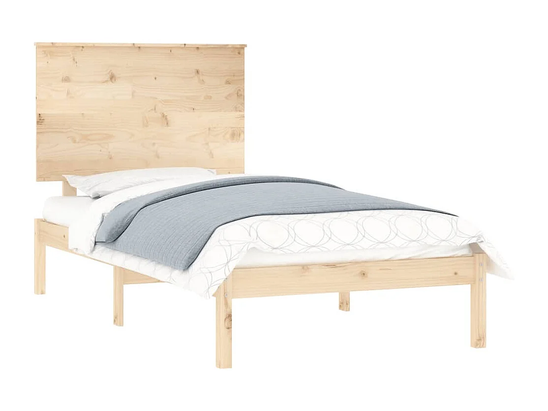 Estructura de cama madera maciza 75x190 cm