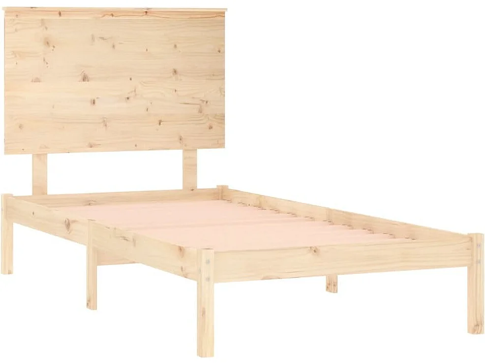 Estructura de cama madera maciza 75x190 cm