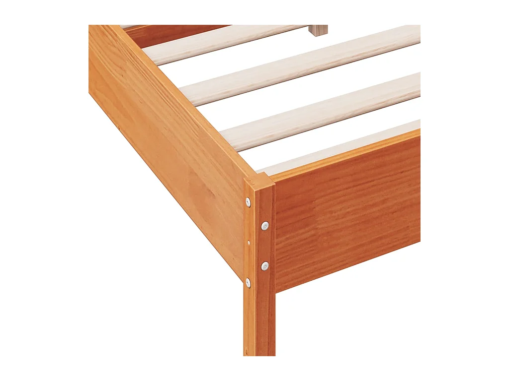 Cadre de lit sans matelas cire marron 120x190cm bois pin massif