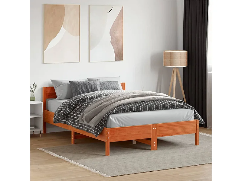 Estructura de cama sin colchón madera maciza marrón 120x190 cm
