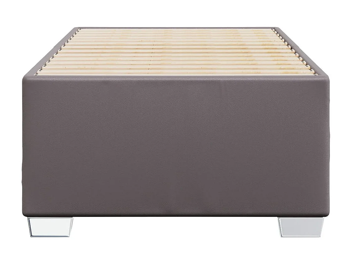 Estructura de cama sin colchón cuero sintético gris 100x200 cm