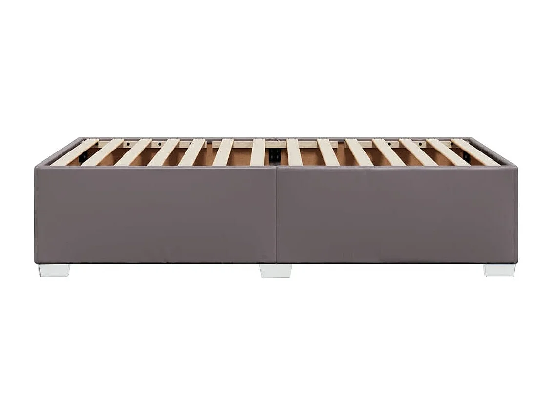 Estructura de cama sin colchón cuero sintético gris 100x200 cm