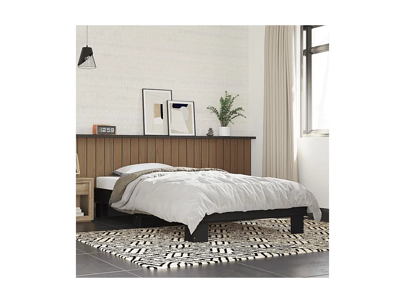 Cadre de lit sans matelas noir 90x190 cm