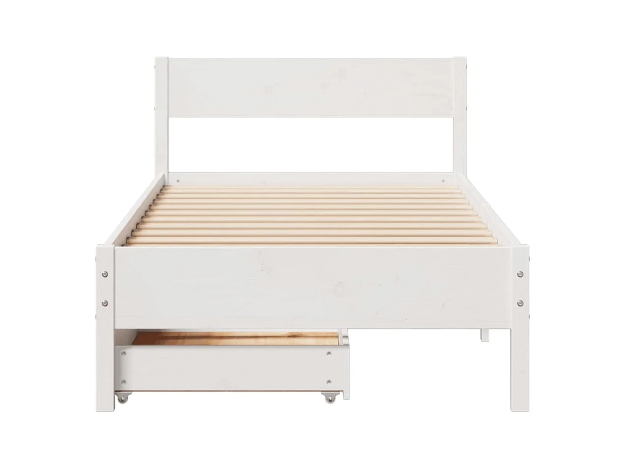 Bedframe zonder matras massief grenenhout wit 140x200 cm