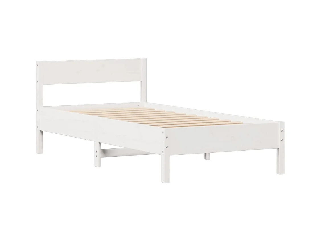 Bedframe zonder matras massief grenenhout wit 140x200 cm