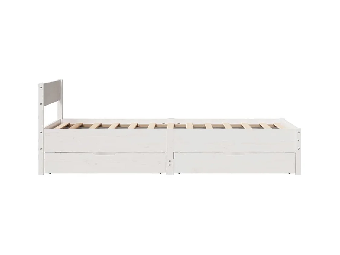 Bedframe zonder matras massief grenenhout wit 140x200 cm