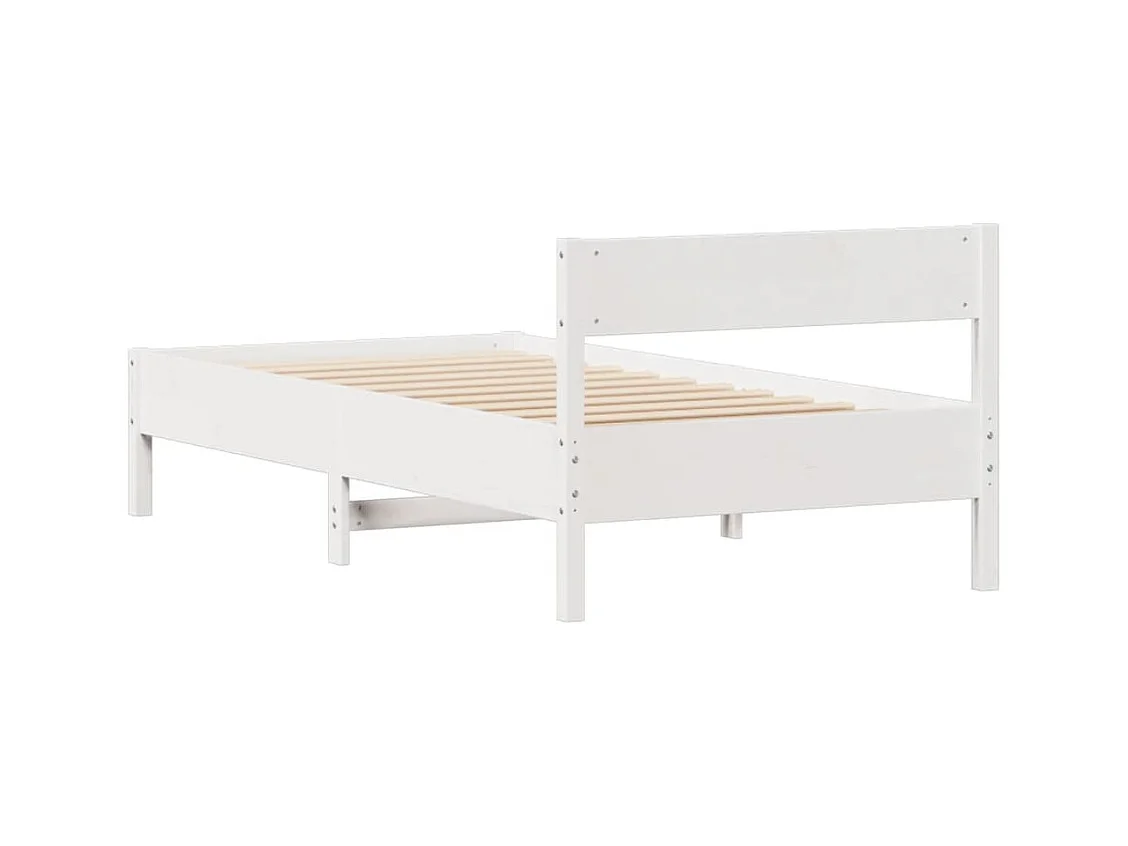 Bedframe zonder matras massief grenenhout wit 140x200 cm