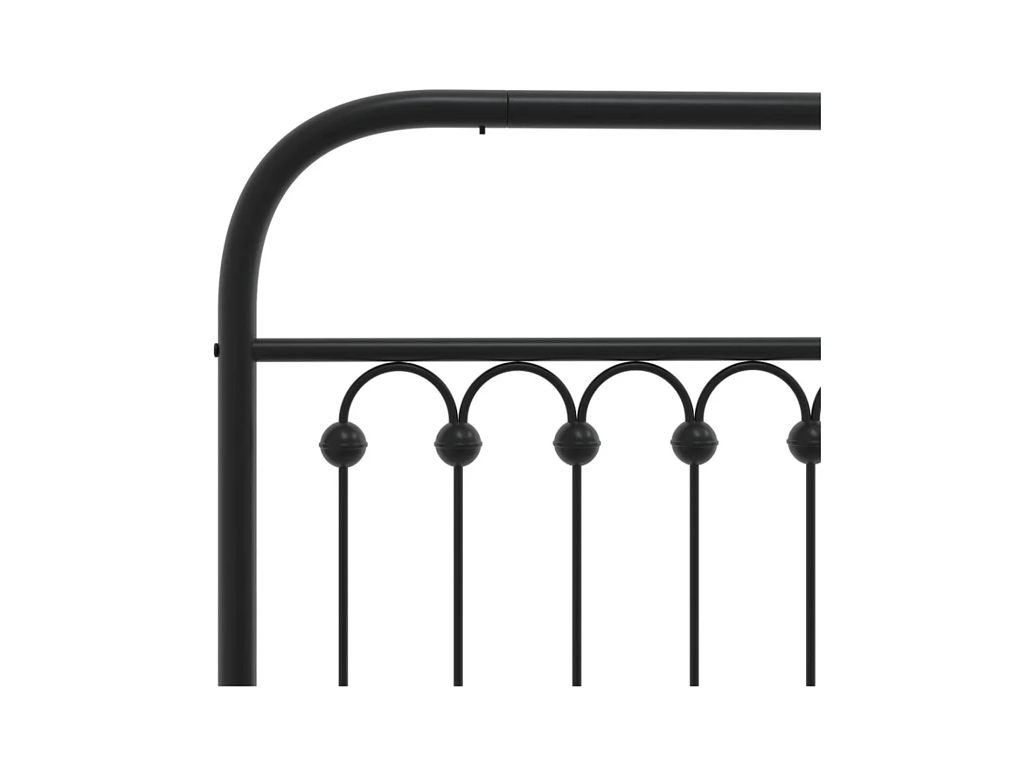 Cadre de lit métal sans matelas avec pied de lit noir 140x200cm