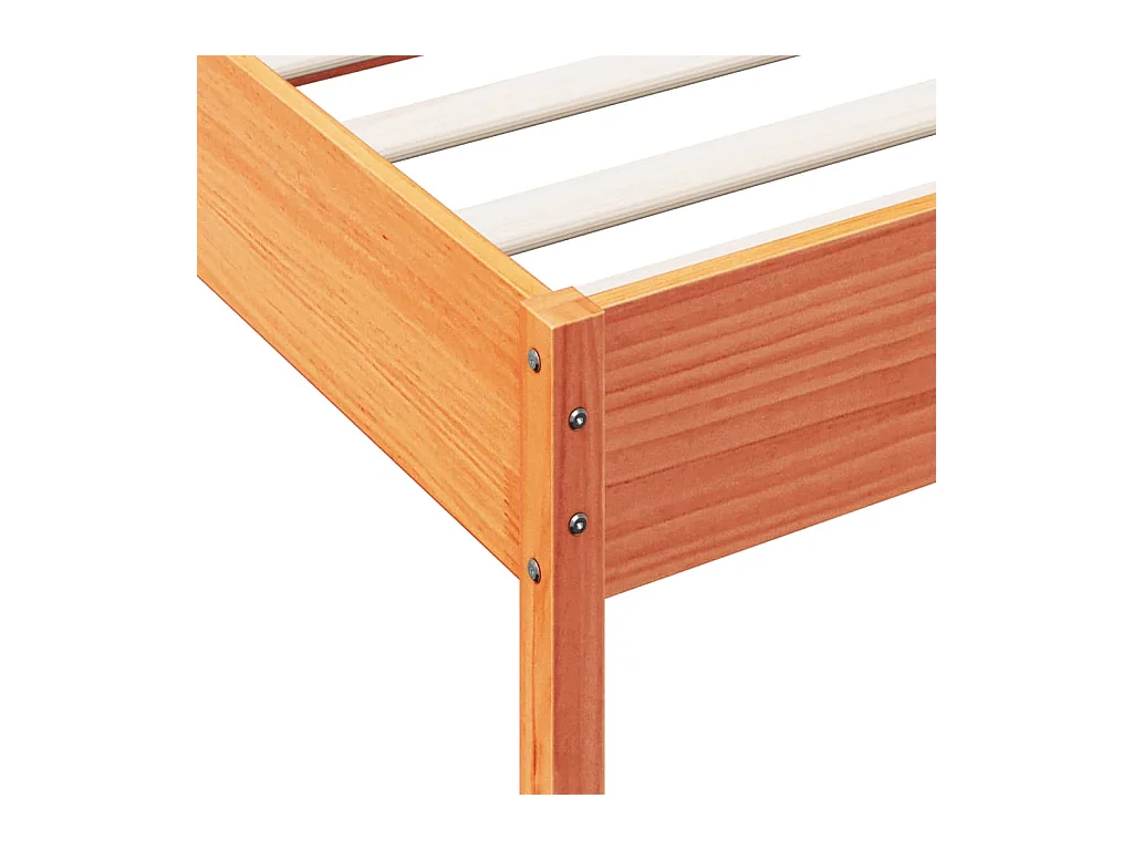 Letto senza Materasso Marrone Cera 90x190 cm in Legno di Pino