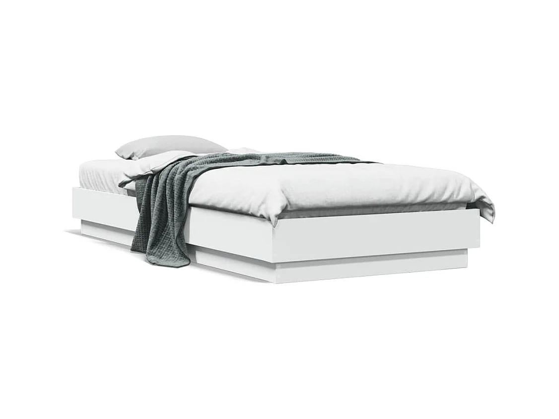 Cadre de lit sans matelas blanc 90x200 cm bois d'ingénierie