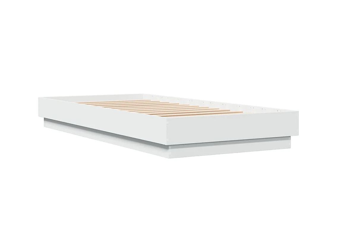 Cadre de lit sans matelas blanc 90x200 cm bois d'ingénierie