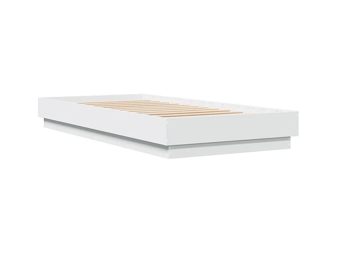 Cadre de lit sans matelas blanc 90x200 cm bois d'ingénierie