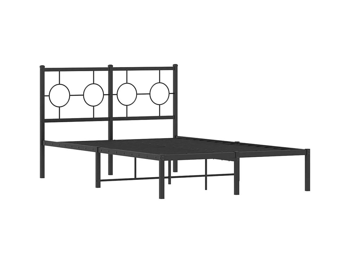 Giroletto con Testiera in Metallo Nero 120x200 cm