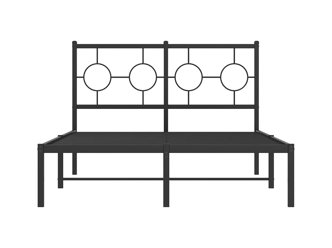 Giroletto con Testiera in Metallo Nero 120x200 cm