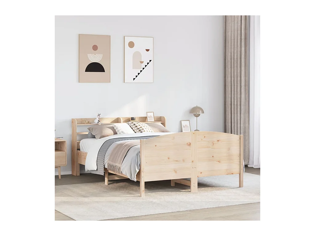 Cadre de lit sans matelas 150x200 cm bois de pin massif