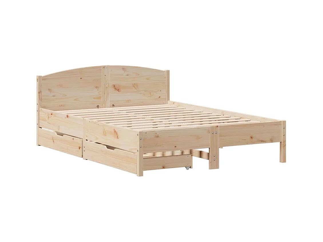 Cadre de lit sans matelas 140x200 cm bois massif de pin