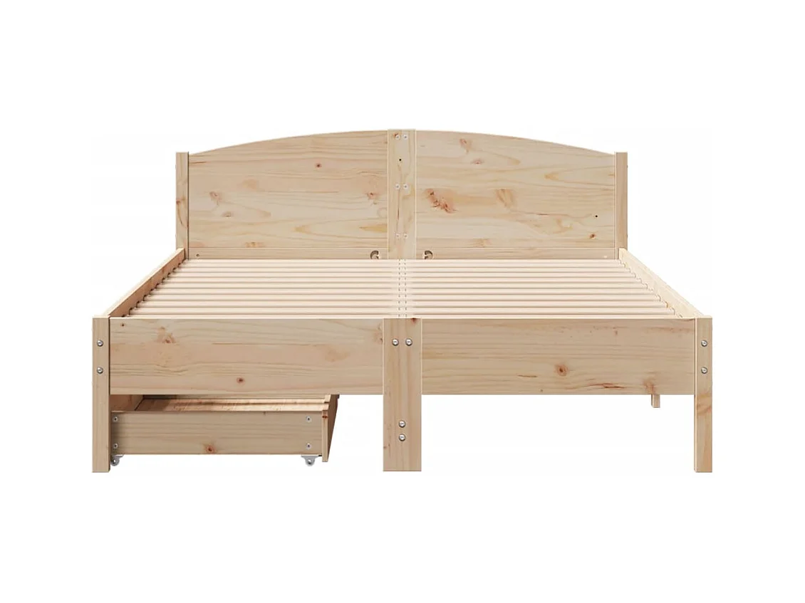 Cadre de lit sans matelas 140x200 cm bois massif de pin