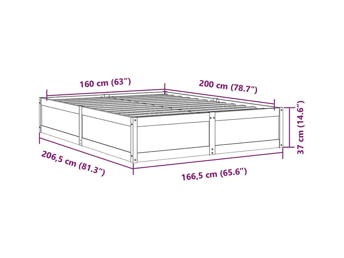 Cadre de lit métal sans matelas et tête de lit blanc 140x200 cm