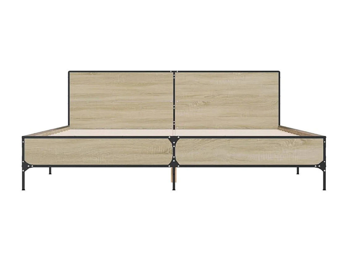Cadre de lit sans matelas chêne sonoma 200x200 cm