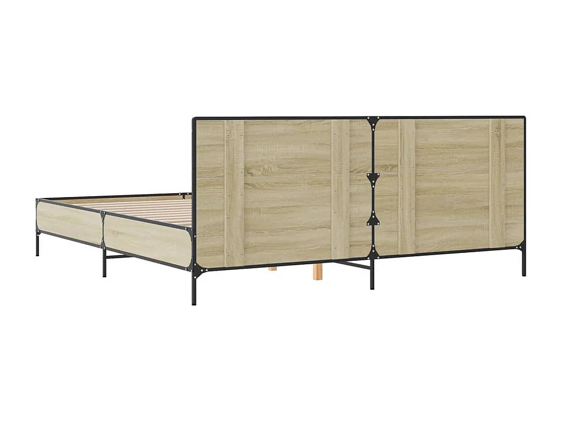 Cadre de lit sans matelas chêne sonoma 200x200 cm