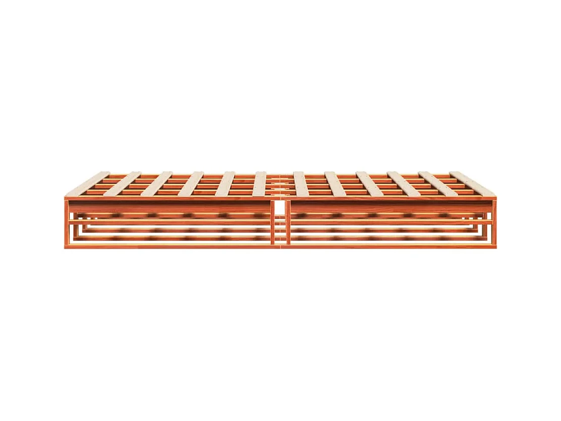 Cadre de lit sans matelas cire marron 140x200cm bois pin massif